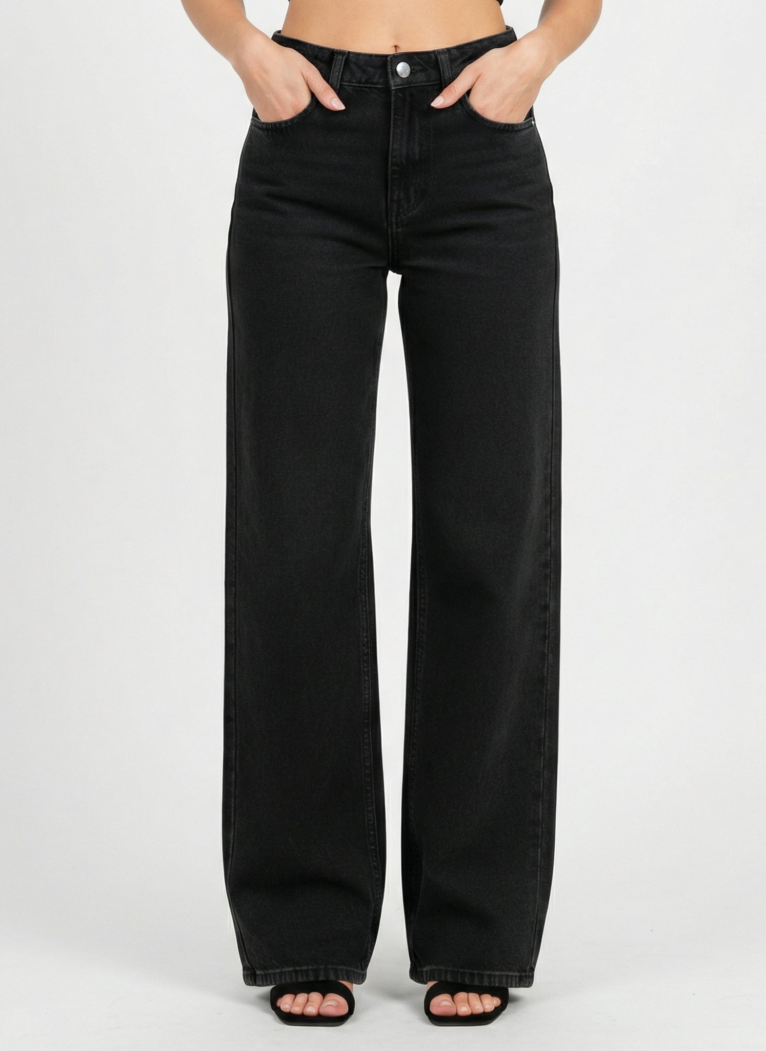 Blackish Super Rise Straight Leg Jeans For Women