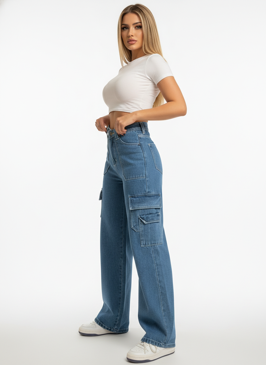 Oh So Vintage Wide Leg Jeans Pants For Women