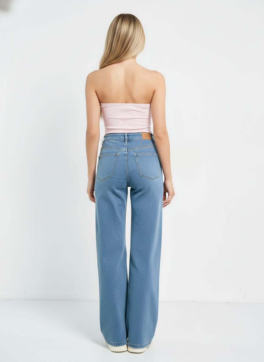Wide Leg High Rise Jeans For Women