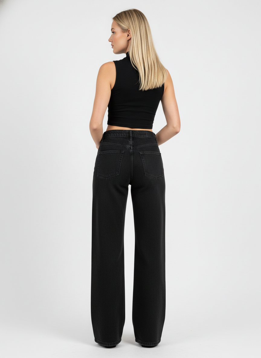 Blackish Super Rise Straight Leg Jeans For Women