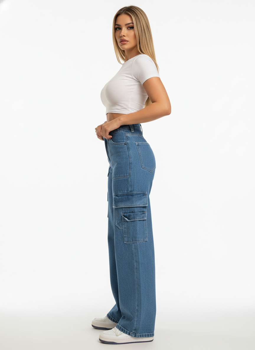 Oh So Vintage Wide Leg Jeans Pants For Women